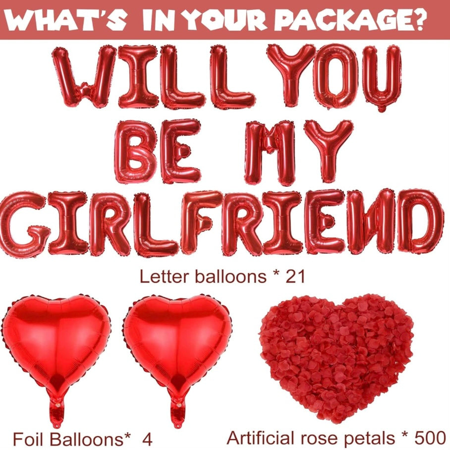 WILL YOU BE MY GIRLFRIEND BALLOON BOX